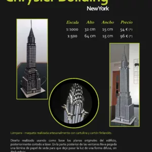 Maqueta -Lámpara - New York - Chrysler Building - Datos Maqueta